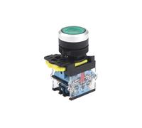 1PC 22mm LA115-B5 Flat Head Push Button Switch Momentary/Latching Industrial Control Switch 1NO with LED Light(LED Light,1NO_LATCHING_24V 4A)
