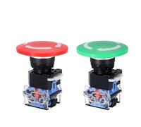 1PC 22mm large mushroom head emergency stop LA38A-11ZS normally closed emergency power-off switch button outer diameter 60mm(50R)