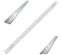 [1PC_24-Inch] Long Stainless-Steel Rule Heavy Duty Large Metal Ruler 1.0 mm Thick Imperial & Metric Unit 24 Inch 60 cm Numerical Pattern and Zero-Centered Scale in-ft mm-cm Etched Markings