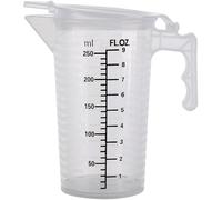 1Pc 250ML Transparent Measuring Cup with Lid, Plastic Measuring Cup with Handle for Baking,Powder,Liquid,Measure & Mix