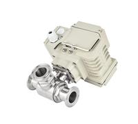 1pc 25mm 3-Way Sanitary High Platform Electric Ball Valves 220V 12V Stainless Steel Tri Clamp Ferrule T/L Type Motorized Valve(25mm T Type,220VAC)