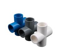 1pc 25mm 32mm 40mm 50mm PVC Pipe Cross Connector Garden Irrigation System Parts Water Pipe 4 Way Adapter Fish Tank Supplies(White,Inner Diameter 40mm)