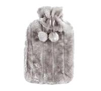 1PC 2L Removable Hot Water Bottle Bag Plush Cover Winter Protective Case Heat Preservation Covers Soft Warm Anti Cold Portable for Winter(Grey)