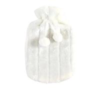 1PC 2L Removable Hot Water Bottle Bag Plush Cover Winter Protective Case Heat Preservation Covers Soft Warm Anti Cold Portable for Winter(White)