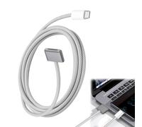 1Pc 2M For Macbook Charger Cable USB-C to Magnetic 3 Cable 140W Magnetic Charging Cord For Apple Mac Charger Cable Fast Charging For MacBook Air Pro M2 M3 Etc Silver