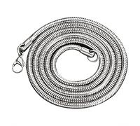 1Pc 2mm*45cm Round Snake Chain Snake Bone Stainless Steel Necklace Male Clavicle Titanium Steel Female Accessories - SilverDurability