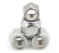 1PC/2PCS/3PCS/5PCS/10PCS/25PCS 1/4 5/16 3/8 7/16 To 3/4 304 Stainless Steel Hex Nylon Insert Lock Nut Self-locking Nylock Locknu(10pcs 3/8-16)