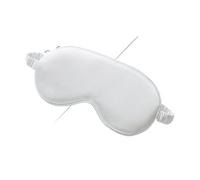 1pc/2pcs/3pcs-Double-Sided Silk-Like Sleeping Eye Mask Blindfold Solid Portable Rest Shade Cover Soft Pad(White,2pcs)