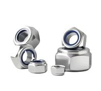 1PC/2PCS/5PCS/10PCS/20PCS/50PCS Nylon Lock Nuts M2 M2.5 M3 M4 M5 M6 M8 M10 M12 M14 M16 M20 304 Stainless Steel Hexagon Anti-Slip Automatic Nut DIN985(M20 X 1pcs)