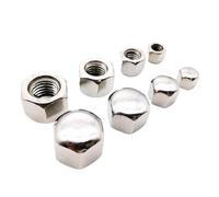 1PC/2PCS/5PCS/10PCS 304 Stainless Steel Hex Hexagon Decor Short Low Cover Cap Acorn Nut For M3 M4 M5 M6 M8 M10 M12 M14 M16 Screw Bolt(5pcs M8)