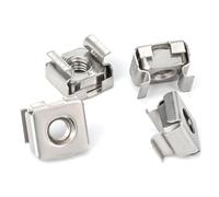 1PC/2PCS/5PCS/10PCS M4 M5 M6 M8 M10 M12 A2-70 304 Stainless Steel Square Clip Floating Cassette Cage Nut Server Cabinet Shelf Rack Mount(10Pcs M6)