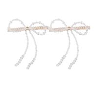 1pc/2pcs Clear Beads Bowknot Hair Clip Braids Girl Hairpin for Photography