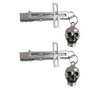 1pc/2pcs Shape Hair Clip With Skull Pendant Spring Headpieces For Woman Girl Taking Photo Travel Hairpin