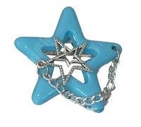 1pc/2pcs Star Hair Clip For Girls Hair Barrettes Lovely Accessories Nonslip Decorative Chain Hair Decors