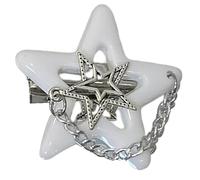 1pc/2pcs Star Hair Clip for Girls Hair Barrettes Lovely Accessories Nonslip Decorative Chain Hair Decors