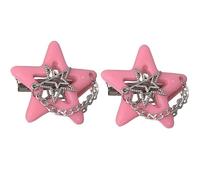 1pc/2pcs Star Hair Clip For Girls Hair Barrettes Lovely Accessories Nonslip Decorative Chain Hair Decors