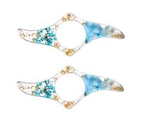 1Pc/2Pcs Thumb Book Page Holder Dried Flower Resin Bookmark Book Finger Holder Ring, Book Opener Holder Reading Accessories for Book Lovers Readers Blue 2pcs