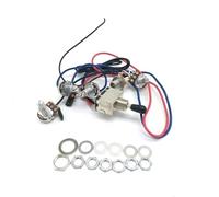 1pc 2V2T1J Potentiometer Three way Switch Harness Kit for Lp Electric Guitar Accessories 3 Colors Available Electric Guitar Wiring Kit(Black)