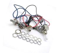 1pc 2V2T1J Potentiometer Three way Switch Harness Kit for Lp Electric Guitar Accessories 3 Colors Available Electric Guitar Wiring Kit(WHITE)