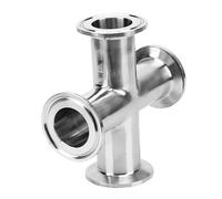 1PC 3/4" 1” 2“ 3” 4” Pipe OD 19mm-102mm Stainless Steel SS304 4 Way Cross Sanitary Fitting Tri Clamp OD 50.5-119mm Home Brew(76mm x Ferrule 91)