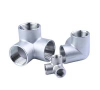 1PC 3/4" BSPT Female 3 Ways Corner Cross 304 Stainless Steel Pipe Fitting Connector Water Gas