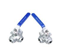 1PC 3/4" Stainless Steel 304 BSP Thread Three 3 Three Way Ball Valve L-Type