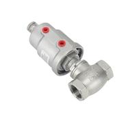 1pc 3/4" Stainless Steel T Type Pneumatic Threaded Globe Valve Angle Seat Water DN20 Waist Drum(Double Acting)