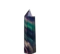 1pc 3-4cm Fluorite Column Crystal Colorful Single Tip Hex Prism Stone