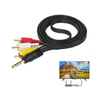 1Pc 3.5mm to RCA AV Camcorder Cable 3 RCA Male Plug Audio Video Output Stereo Splitter Adapter Cord Bi-Directional Audio and Video Support for TV Home Theater DVD CD Radios players Set Top Boxes 1.5m
