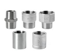 1pc 3/8" 1/2" 3/4" 1" BSPT 304 Stainless Steel Equal Male Female Thread fitting Reducer British Water Pipe Connector(Straight M to M,G1l4 BSP DN8)
