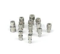 1PC 3/8" BSPT Male Fit Tube O/D 12mm 304 Stainless Steel Air Compression Union Fitting