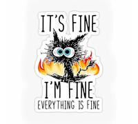 1PC 3'' It's Fine I'm Fine Everything is Fine Sticker Vinyl Stickers, Laptop Decal, Water Bottle Sticker, Car Decal, Skateboard Stickers, Funny Stickers, Small Gift