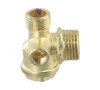 1pc 3-Port Air Compressor Check Valve Brass Central Connector Tool Male Threaded Valves Thread 10mm 16mm 20mm Pneumatic Parts