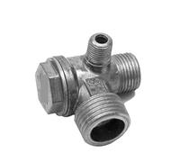 1pc 3-Port Aluminum Alloy Male Thread Check Valve Connector Tool for Air Compressor