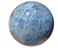 1pc 300-400g Blue Calcite Ball Quartz Crystal Blue Ore Polishing Ball