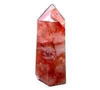 1pc 300-400g Red Glue Flower Crystal Single tip Point Column Wand