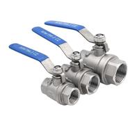1pc 304/316L Stainless Steel Female Two-Piece Full Port Ball Valve 1/4 "3/8" 3/4" 1-1/4 "1-1/2" 2" Handle Valves(1/2",SS304)