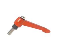 1Pc 304 M4 M5 M6 M8 Stainless steel thread Clamping Lever L shape Adjustable Handle Locking Male Thread Knob Bolt Screw(Orange,M8X16)