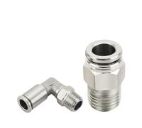 1pc 304 Stainless Steel Air Hose Fitting PC PL NPT Thread Connector 1/8 1/4 3/8 1/2(4-02NPT (4mm-1l4NPT),PC)