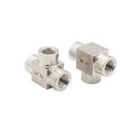 1PC 304 Stainless Steel Female Thread Tee Fitting 1/8" 1/4" 3/8" 1/2" 3/4" 1" High Pressure T Type Three-Way Joint Pipe Fittings(1/4") Brass Hose