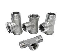 1pc 304 Stainless Steel Male to Femlae Fitting 1/4-2 inch FFM FMF MMF MFM 3 Ways Tee Type Water Pipe SS304 Joint Connector(FFM,1")