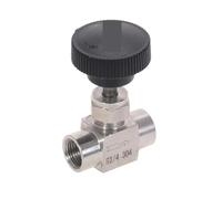 1PC 304 Stainless Steel Needle Valve Tube OD 1/4'' Internal Thread for Water Gas Oil