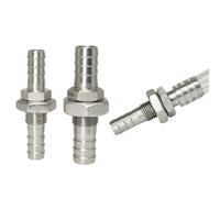 1pc 304 Stainless Steel Pipe Fitting Hose Barb Partition Board Connector Water Gas Barbed Coupler Adapter(20MM)