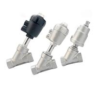 1pc 304 Stainless Steel Pneumatic Angle Seat Valve - 1/4" to 2" BSPT - PTFE Seal for Steam, Gas, Oil, and Water Control(B Double Acting,DN40-80mm)