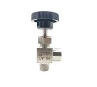 1pc 304 Stainless Steel Right Angle Needle Solenoid Valve - 1/8", 1/4", 3/8", 1/2" Male to Female Thread Globe Valve(3/8 in)