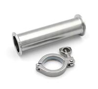 1PC 304 Stainless Steel Sanitary Tri Clamp Tube - 19-51mm OD, 4"-18" Length, 1.5mm Wall, Mirror Polish - with Gasket & Tri-Clamp Pliers for Pipe Fitting(32 X Ferrule50.5mm,10 inch)