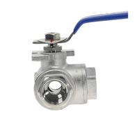 1pc 304 Stainless Steel Three-Way Ball Valve L Type T 1/4" 3/8" 1/2" 3/4" 1" DN8 DN10 DN15 DN20 DN25 BSP Female Thread(DN20,L Type)