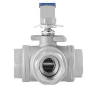 1PC 304 Stainless Steel Three-Way Ball Valve L Type T 1/4" 3/8" 1/2" 3/4" 1" DN8 DN10 DN15 DN20 DN25 Female Thread(DN25,T Type)