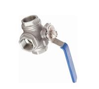 1pc 304 Stainless Steel Three-Way Ball Valve, L Type & T Type, BSP Female Thread, High Pressure, DN8-DN50, Manual Operation(Dn20 T Type)