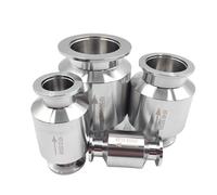 1pc 304 Stainless Steel Tri Clamp Sanitary Vacuum Inline One-Way Check Valve, KF16 KF25 KF40 KF50 Suitable Vacuum Piping(KF50)